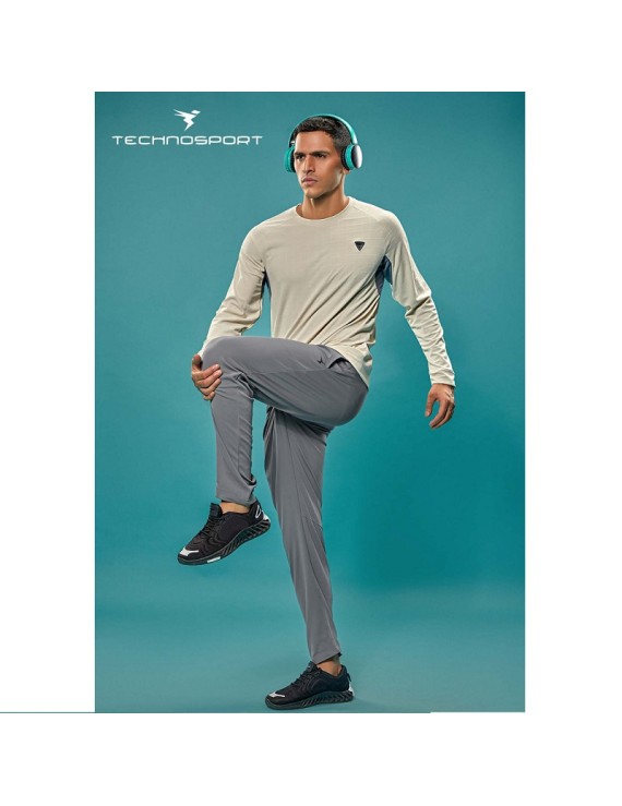 Technosport P708 Crewneck Full Sleeve Mens T-Shirt (Summer Sand)