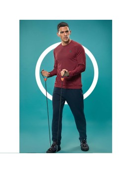 Technosport P708 Crewneck Full Sleeve Mens T-Shirt (Berry Red)