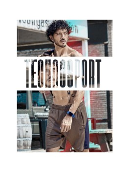 Technosport P607 Solid Mens Shorts (Stone Grey) 