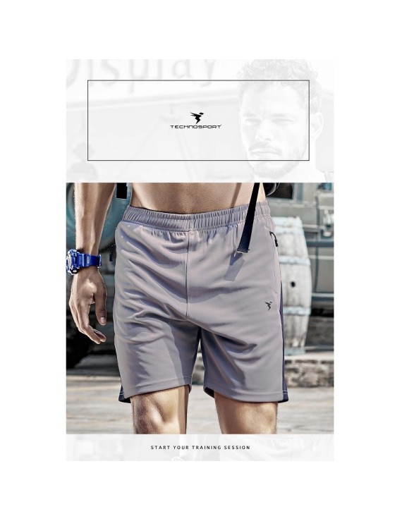 Technosport P607 Solid Mens Shorts (Grey)