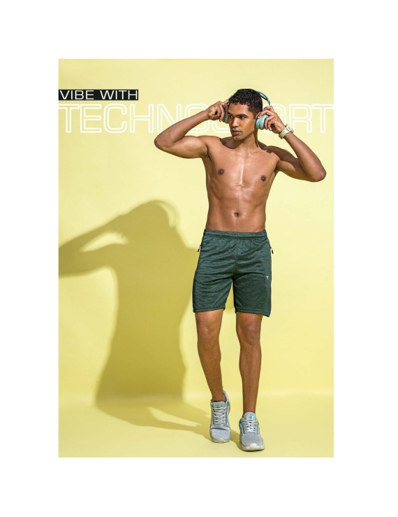 Technosport Or36 Melange Mens Shorts (Hunter Green)