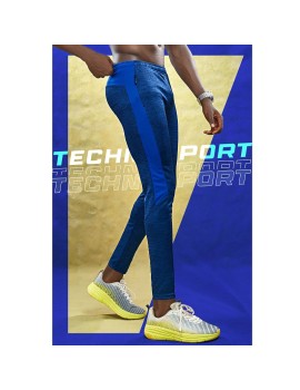 Technosport Or19 Melange Slim Fit Mens Track Pants (Navy Blue)