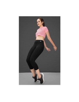 Technosport W127 Capri Womens Gym Tights (Black) 