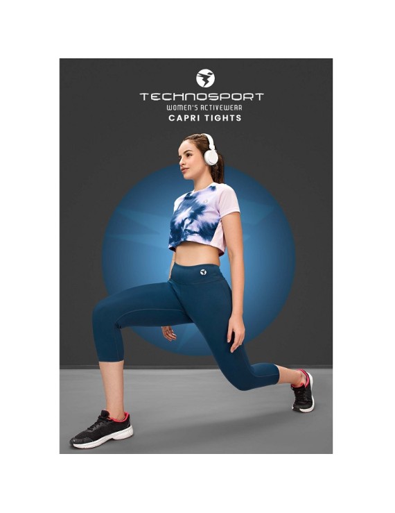 Technosport W127 Capri Womens Gym Tights (Indigo)