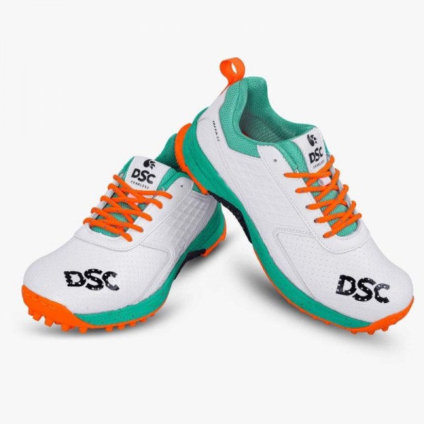 DSC Cricket Shoe Jaffa 22 (Sea Green/Orange) - chendlasports.co.in