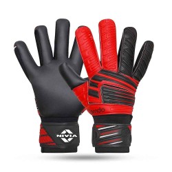 Nivia Torrido Football Goalkeeper Gloves (Black Red)