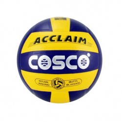 Cosco Acclaim Pu Leather Volleyball Ball (Blue Yellow)  - Size 4 