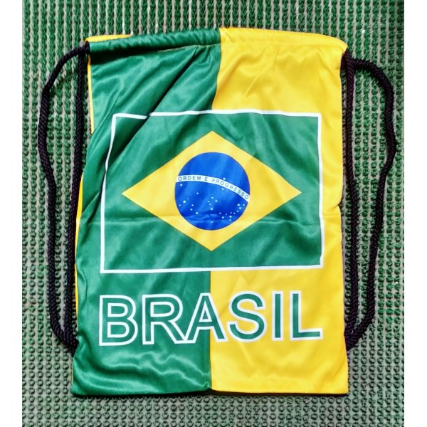 Buy Drawstring Kit Bags with Brasil Flag at lowest price online - chendlasports.co.in
