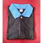 Plain Polo Cotton T Shirts With Collar - (Black with Blue Collar)