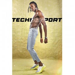 Technosport Or19 Melange Slim Fit Mens Track Pants (Grey)
