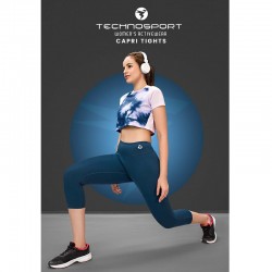 Technosport W127 Capri Womens Gym Tights (Indigo)