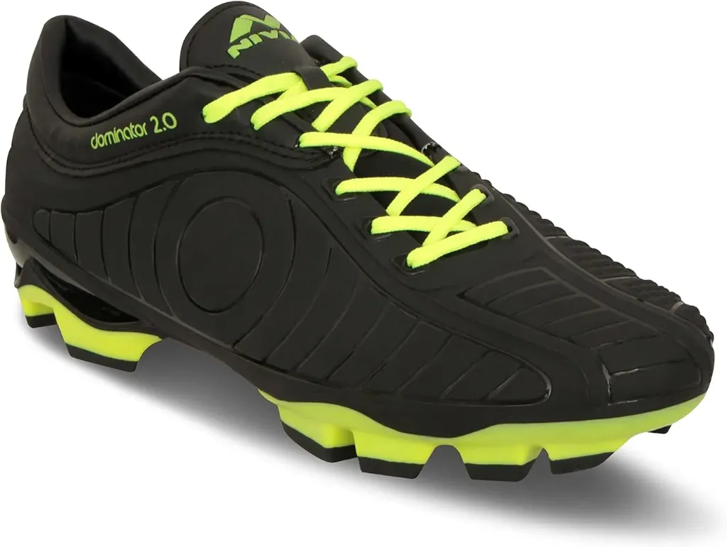NIVIA DOMINATOR 2.0 FOOTBALL SHOES (BLACK GREEN) (Shoe 09-UK KID (18.5CM))