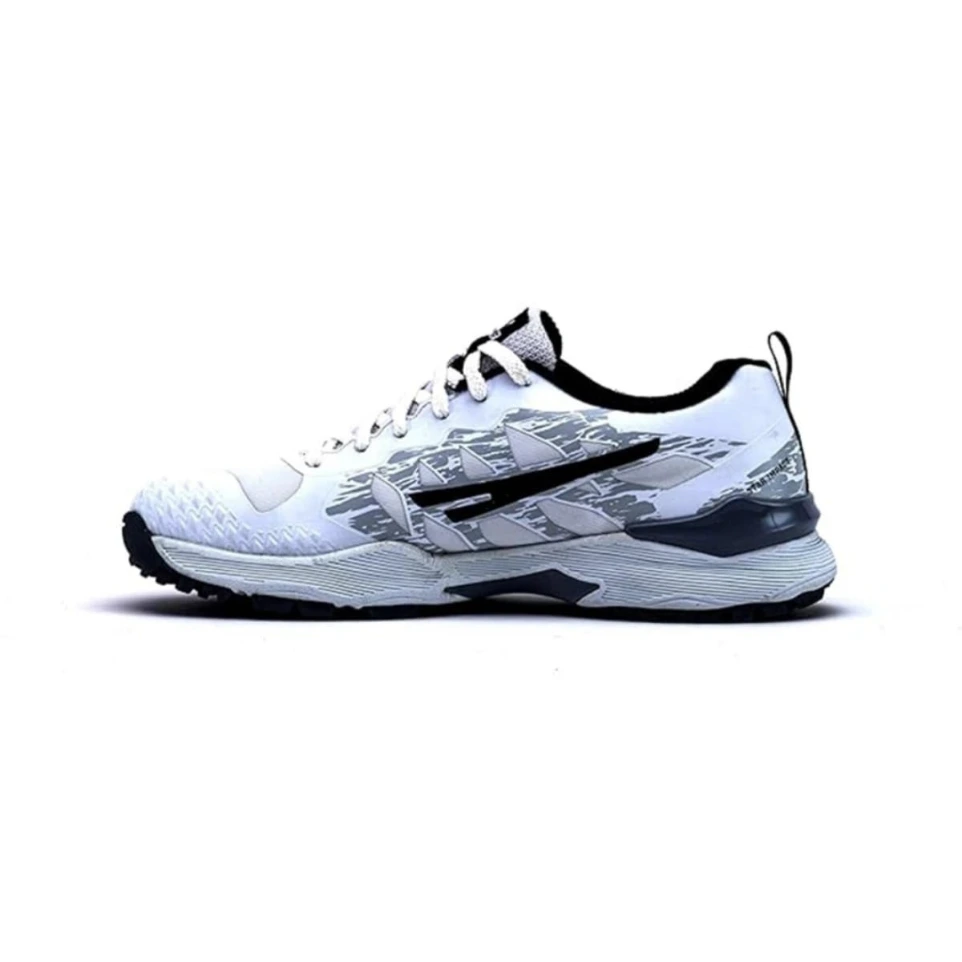 SEGA FREEDOM RUBBER SPIKES CRICKET SHOES (WHITE GREY) (Shoe 09-UK KID (18.5CM))