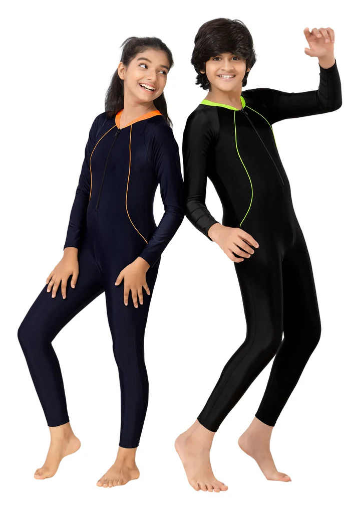 Oceanic Leo Unisex All In One Full Body Suit For Boys And Girls Kids Swimwear (Multi Color) (28)