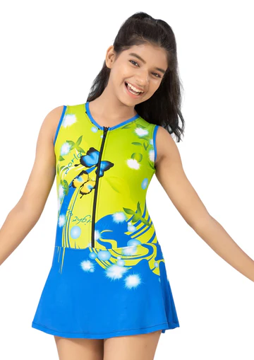 OCEANIC PRETTY GIRL GIRLS ONE PIECE SKIRT SWIM SUIT KIDS SWIMWEAR (MULTI COLOR)
