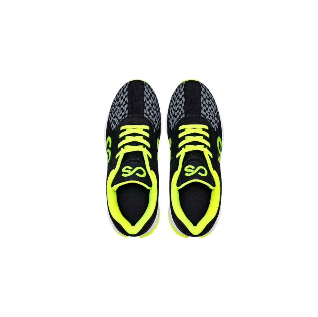 Chendla Rubber Spikes Shoes (Black/Green, UK-05)